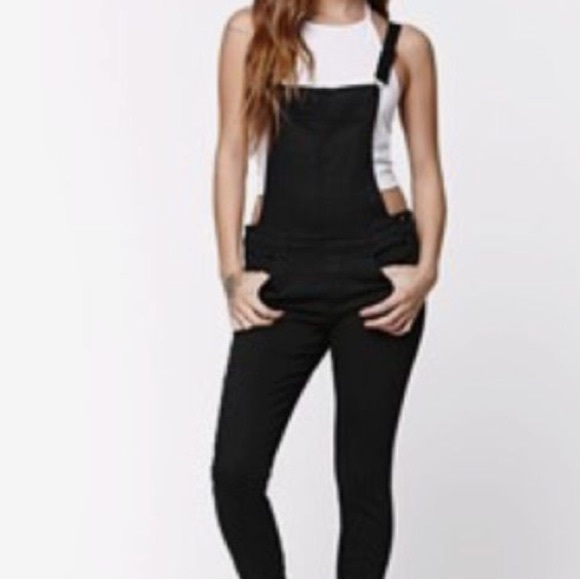 womens black denim jumpsuit